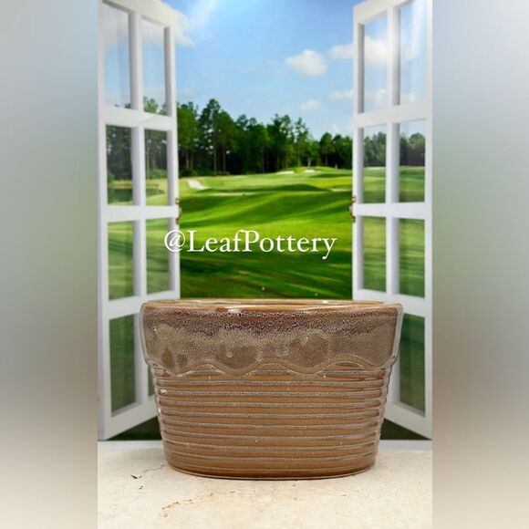 Butternut IceCream Brown Ceramic Planter Pot with drainage hole - Picture 11 of 11